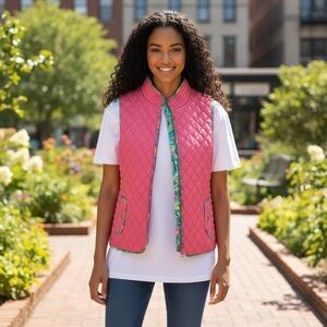 Lily Pulitzer Girls Pink Quilted Vest